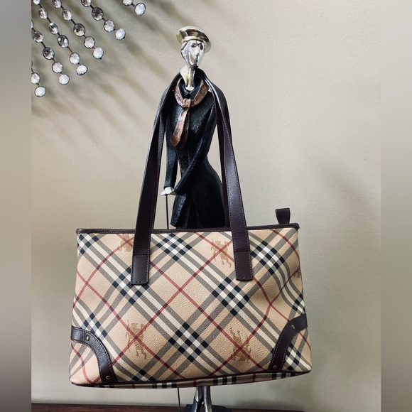 Burberry Haymarket Check Studded Tote - Picture 3 of 16